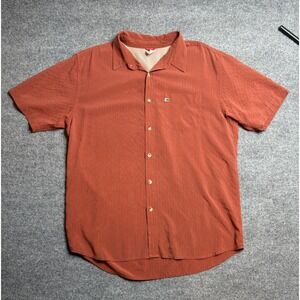The North Face Shirt Men XL Red Button Up Short Sleeve Modal Hiking Outdoor